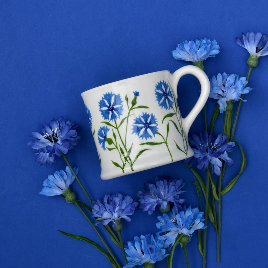 Cornflower Country Mug - Hand Painted