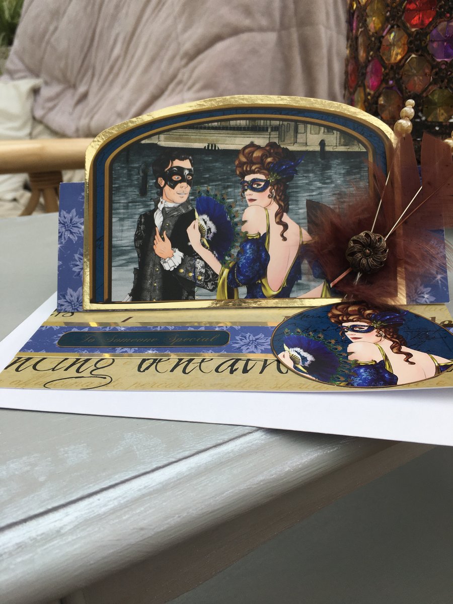 Venetian masked ball anniversary or engagement card