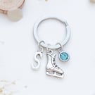 Ice Skating Personalised Keyring - Ice Skate Gift. Figure Skater.  