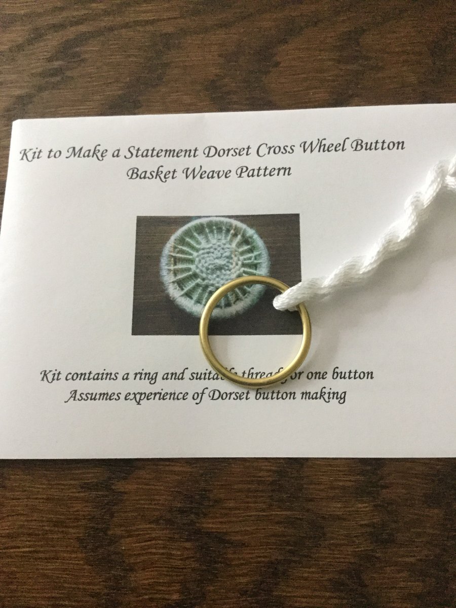 Kit to Make a Statement Dorset Button, Basket Weave Design, White