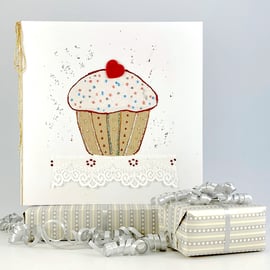 Handmade birthday card - Cup cake birthday card