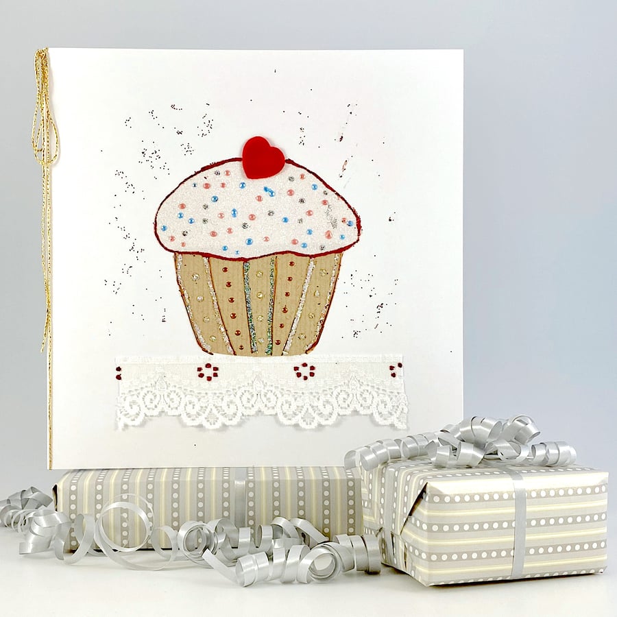 Handmade birthday card - Cup cake birthday card