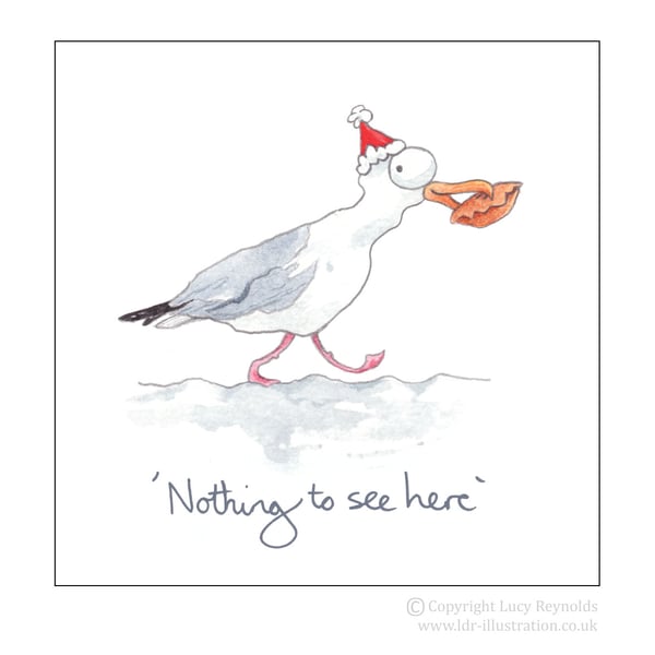 Seagull Mince Pie Stealer Card