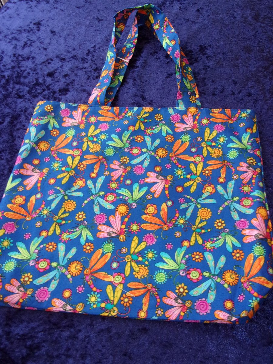 Colourful Dragonflies Fabric Bag