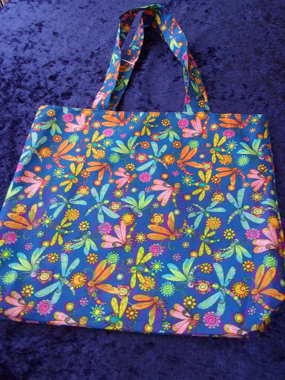 Colourful Dragonflies Fabric Bag
