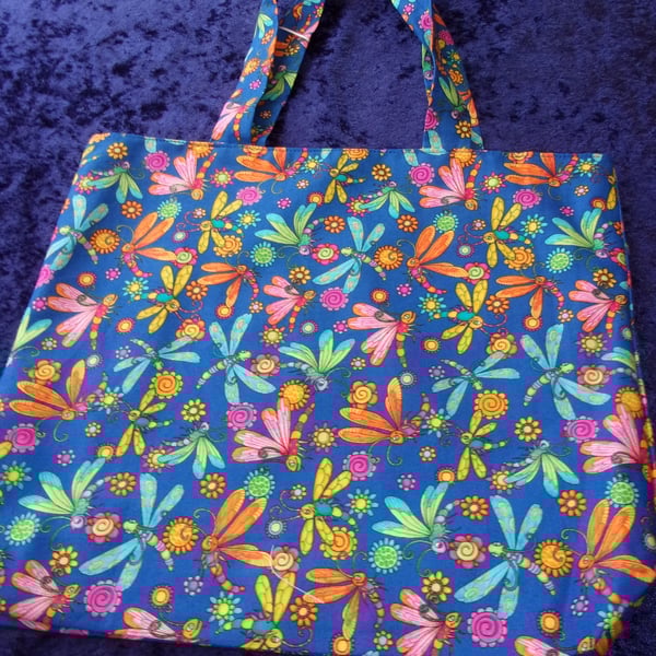 Colourful Dragonflies Fabric Bag