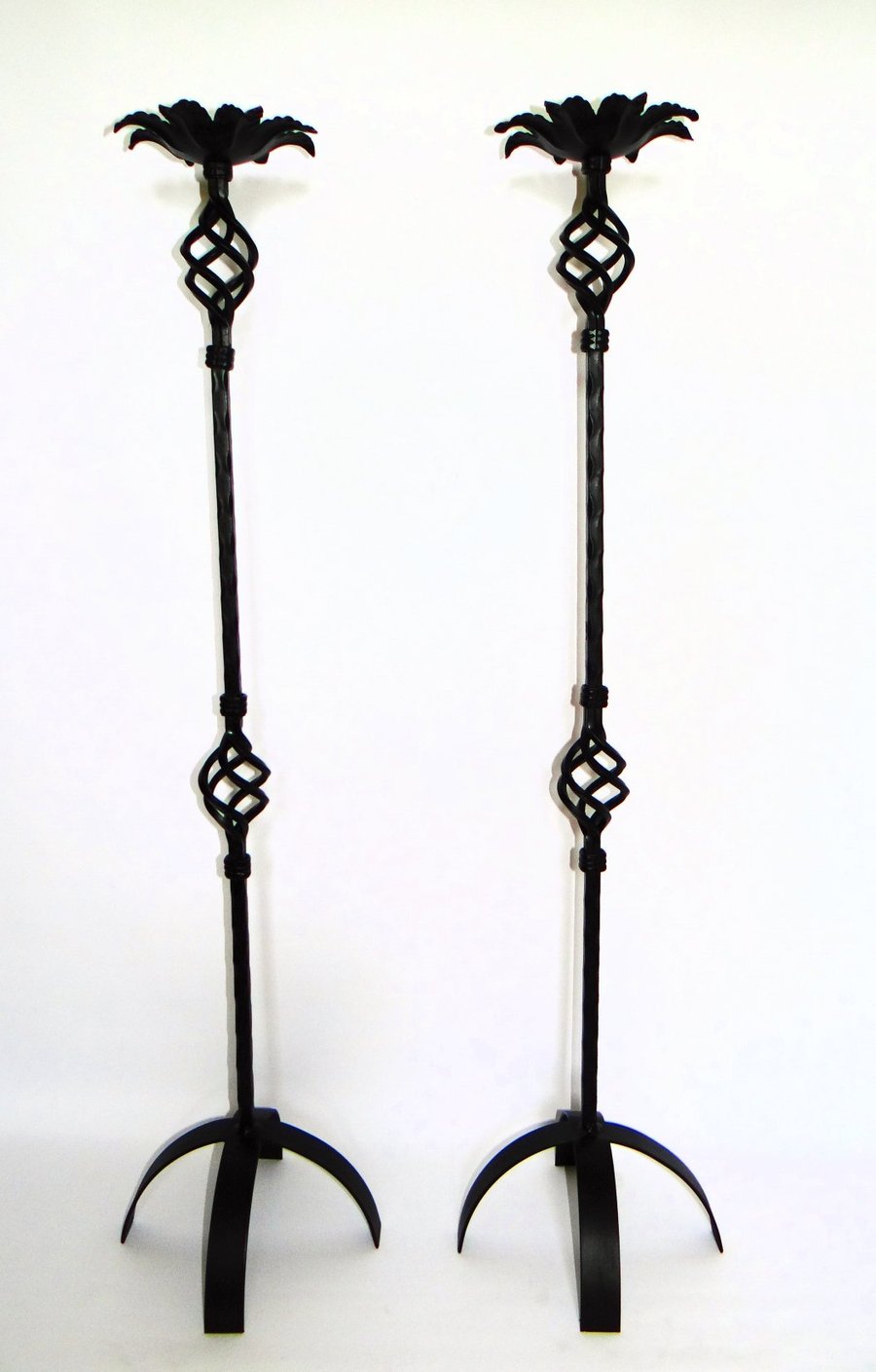 Wrought iron handmade traditional floor standing candle holders