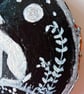 white hare on wood slice black background - Image 4