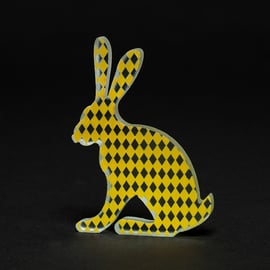 Harlequin Hare Glass Sculpture