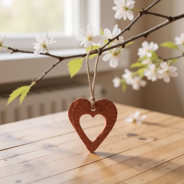 Peekaboo Heart Terracotta Hanging Aromatherapy Diffuser
