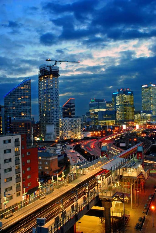 East India Dock Station Canary Wharf London 12"x18" Print