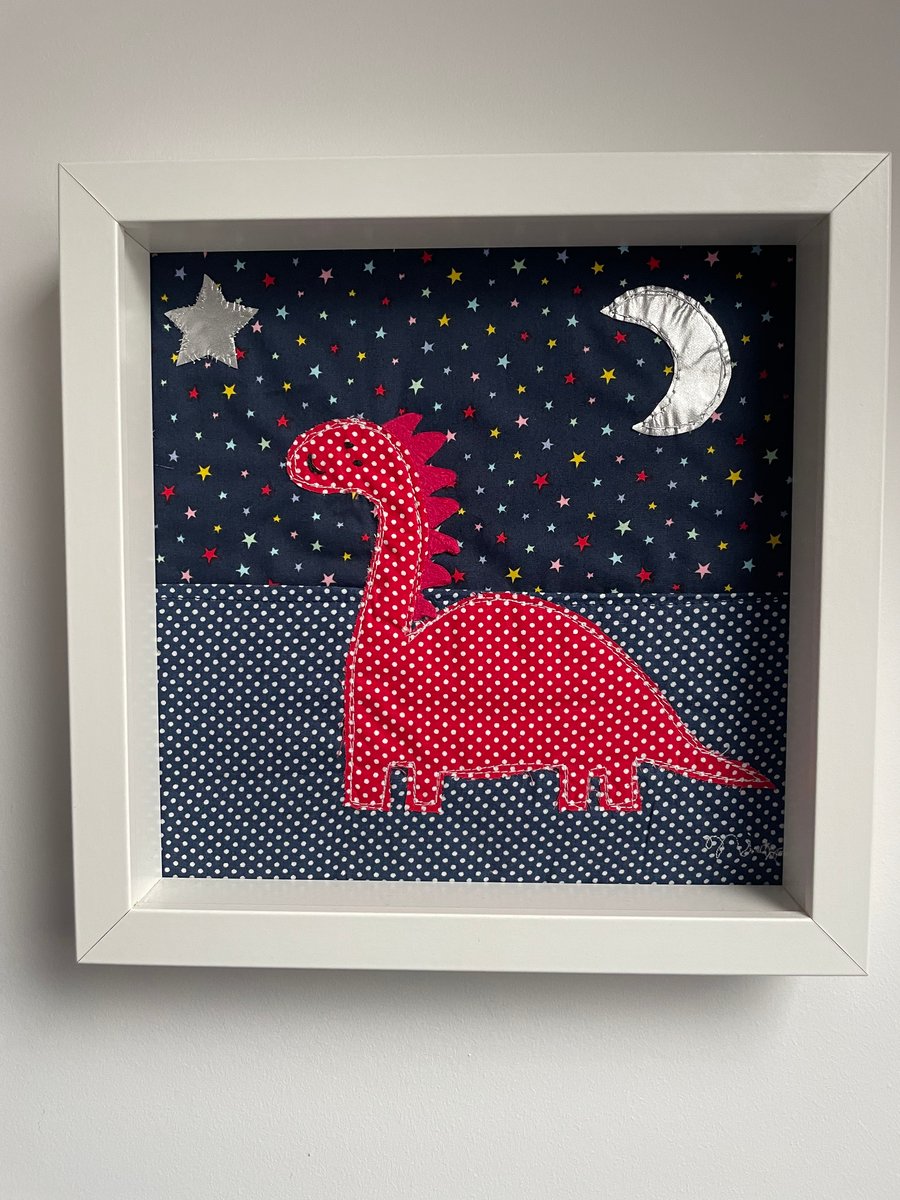 Happy dinosaur at night 