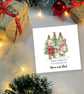 Mum and Dad Christmas Card, Handmade Christmas Card for Parents, Cute Festive Be