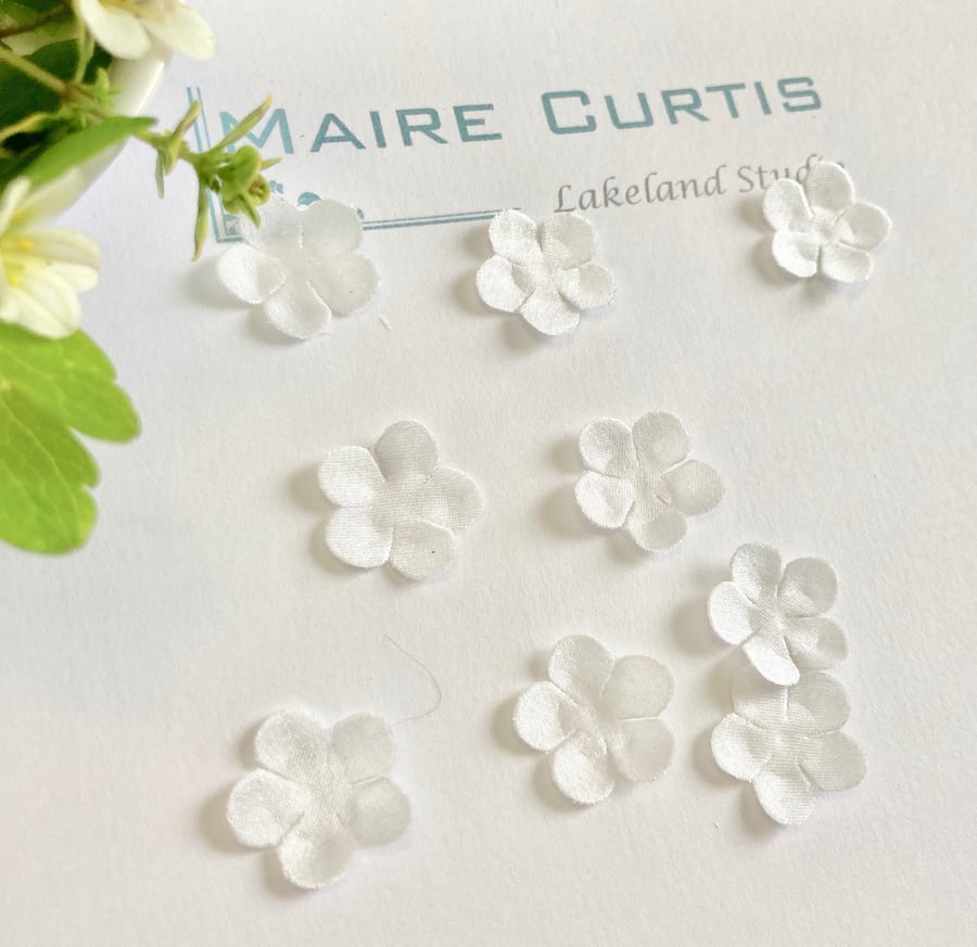 White Silk Satin Forget me not Flowers