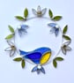 Stained Glass Blue Tit Spring Suncatcher - Handmade Window Decoration - Image 1