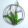 Stained Glass Snowbell Ring - handmade in Hampshire