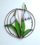 Stained Glass Snowbell Ring - handmade in Hampshire