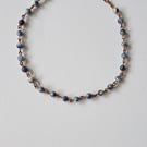 Copper necklace with sodalite
