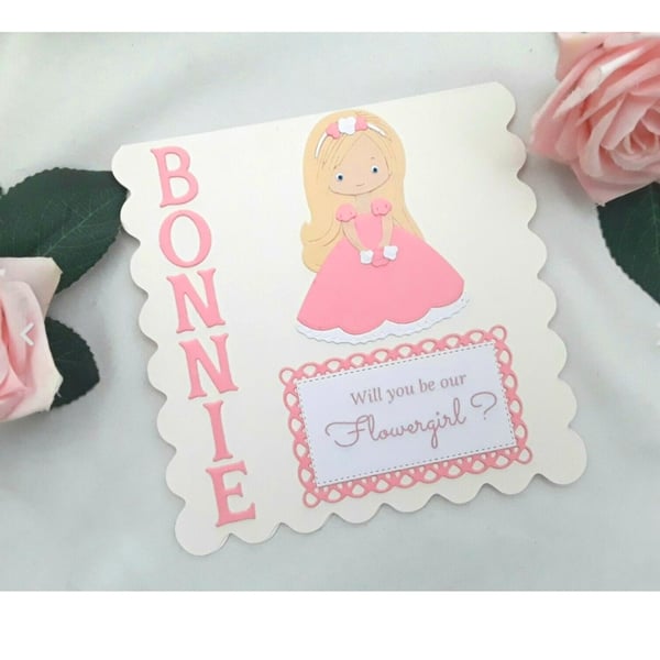 Personalised Will You Be My Flowergirl Card (various colours available)