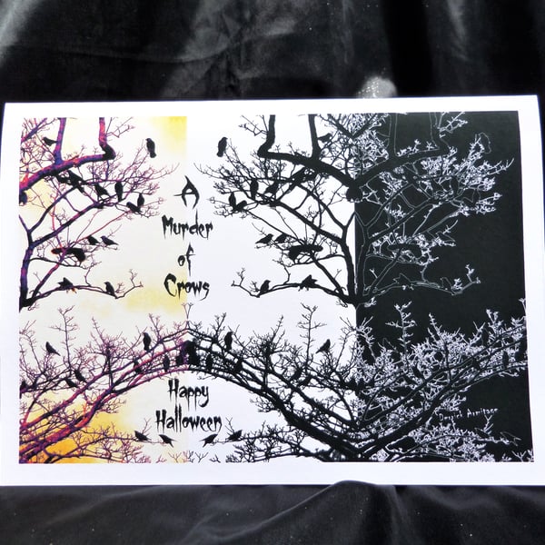A Murder of Crows Halloween Card
