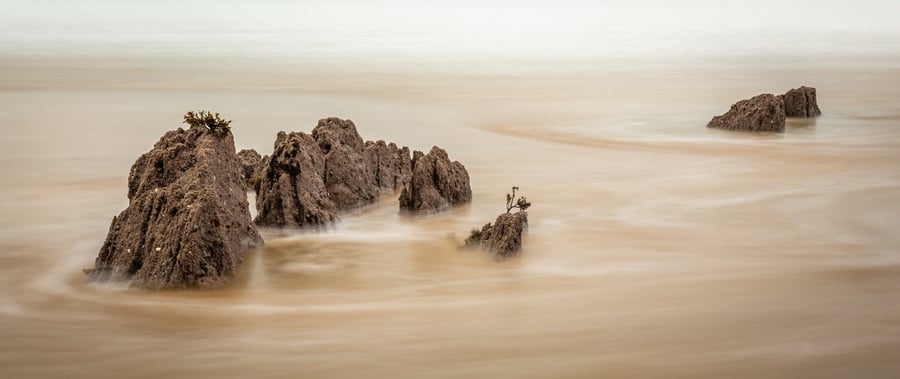Woolacombe Rocks, Devon - signed limited edition panoramic photography print