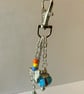 Lampwork Bead, Leaf & Butterfly Bag Charm - Image 2