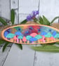 Fantasy Toadstool Garden. Hand painted wood slice plaque - Image 3