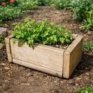 Rustic Solid Wooden plant Herb Trough Planter 40cm