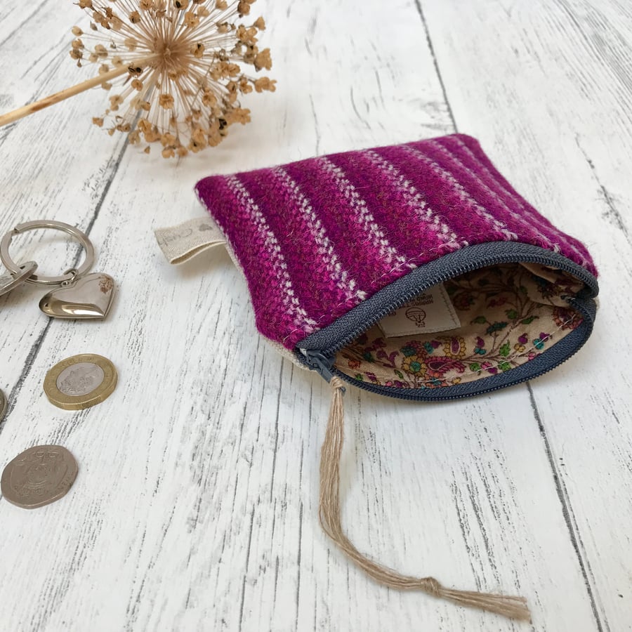 Harris Tweed and Scottish Linen Coin Purse, Credit Card Purse