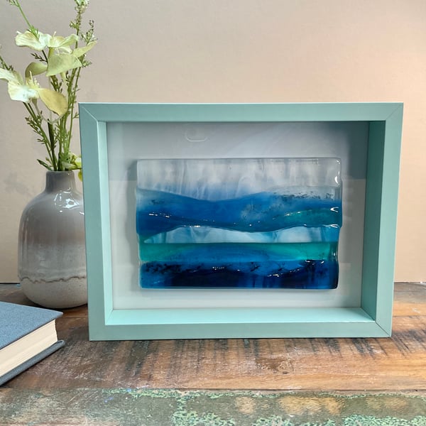 Fused glass seascape