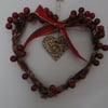 Red Berry Heart Christmas Wreath
