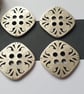 22.4mm 36L Square Antique Silver Buttons - Image 6