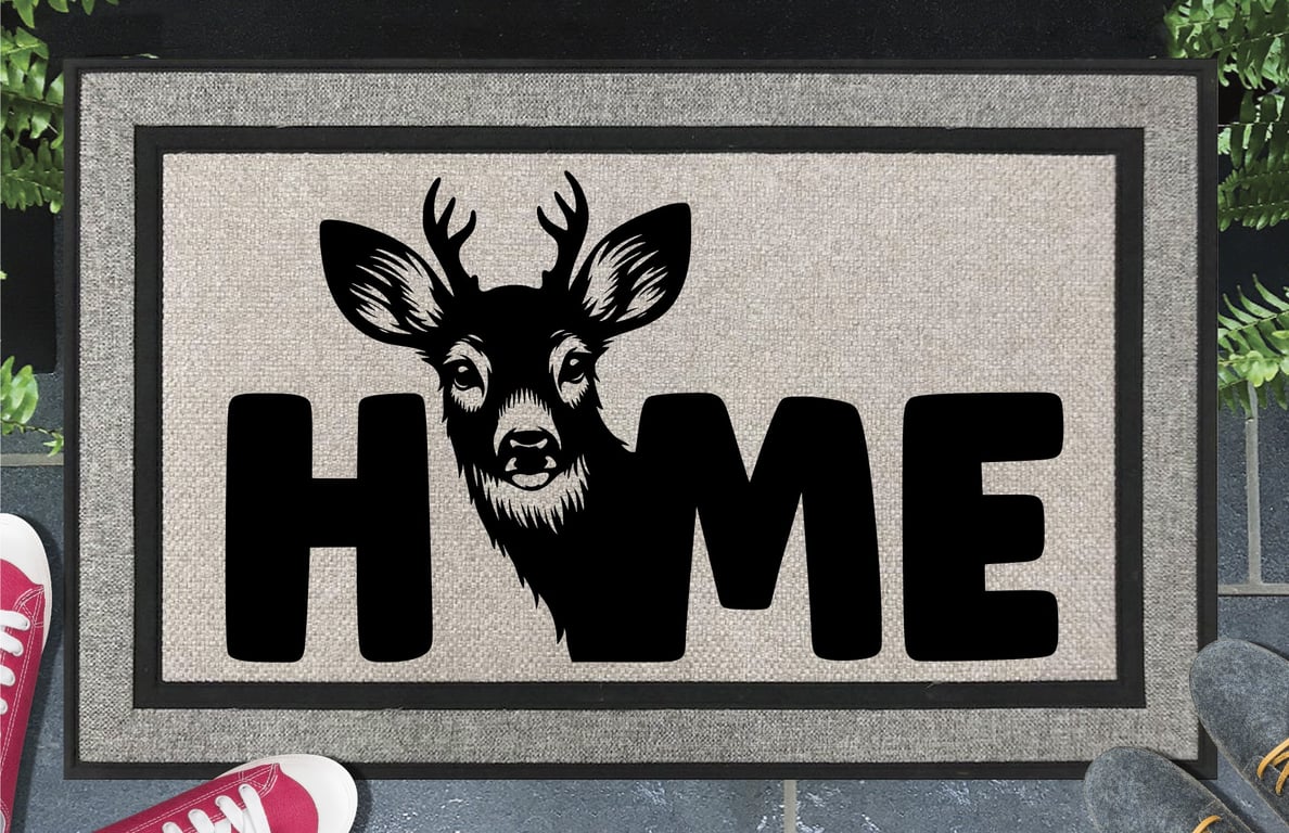 Deer Home Door Mat No.1 - All Weather Doormat - 45x70cm 