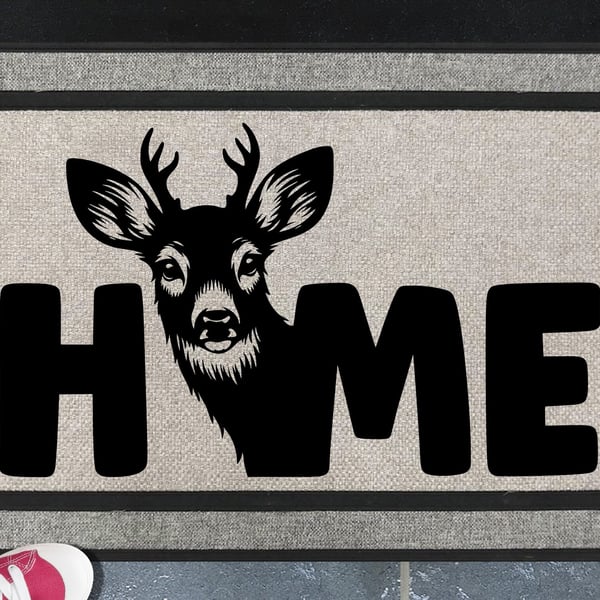 Deer Home Door Mat No.1 - All Weather Doormat - 45x70cm 