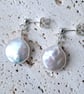 Freshwater Pearl Earrings, Sterling Silver Bridal Jewellery - Image 2