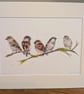 Sparrows, an A4 or A3 signed print of an original drawing - Image 2