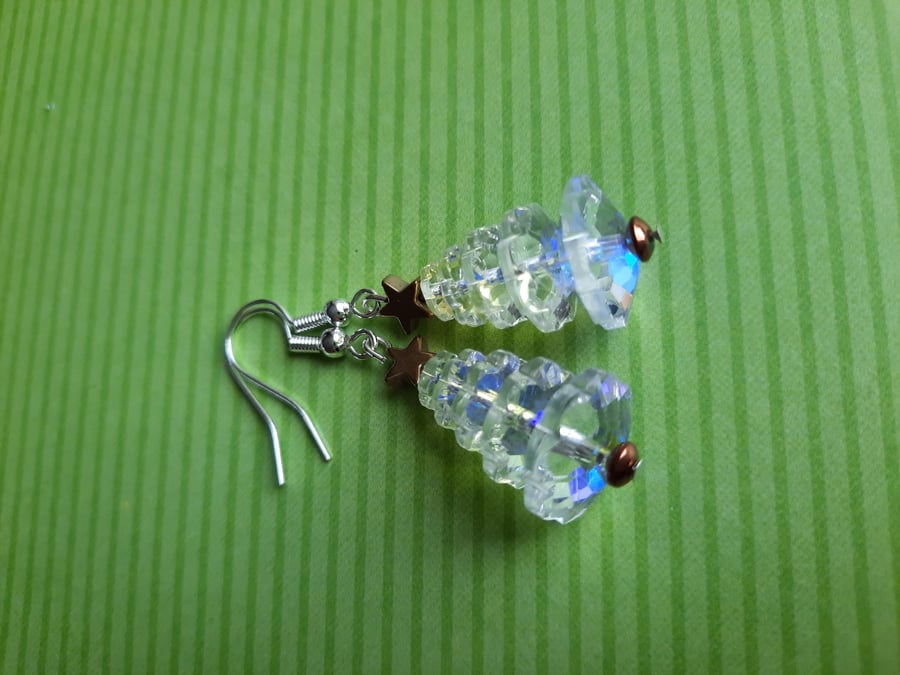Crystal AB Christmas Tree Earrings