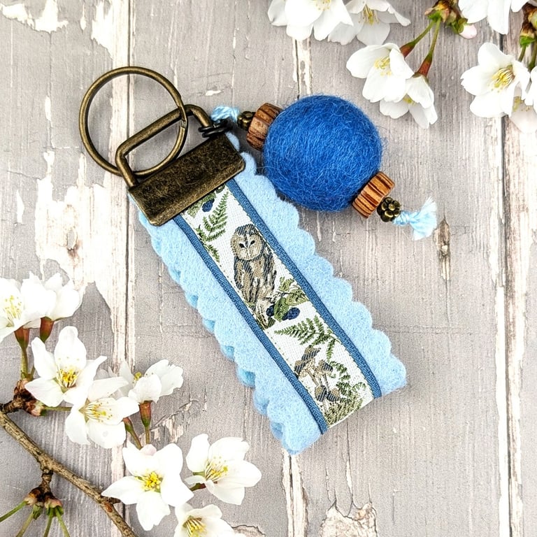 A Ribbon and Felt Keyring