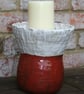 CUSTOMER ORDER DO NOT BUY Red & White hand made ceramic pot - Image 1