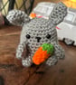 Robbie Rabbit – Grey Crocheted Keyring