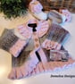 Designer Baby Girl's Hand Knitted Jacket & Booties Set  9-18 mths size ONE OFF - Image 1