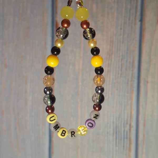 Umbreon beaded keyring charm 