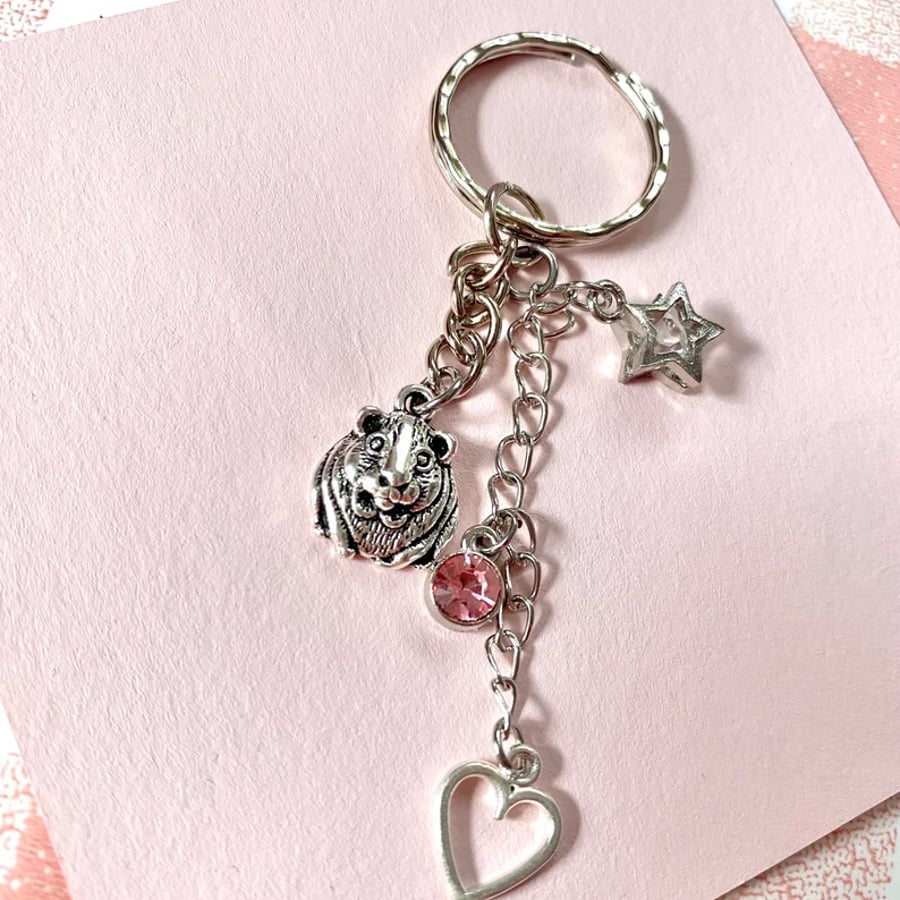 Guinea Pig Charm Keyring 