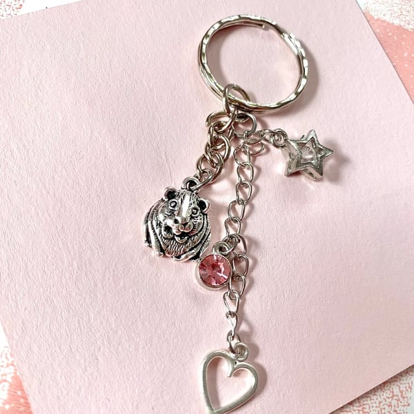 Guinea Pig Charm Keyring 
