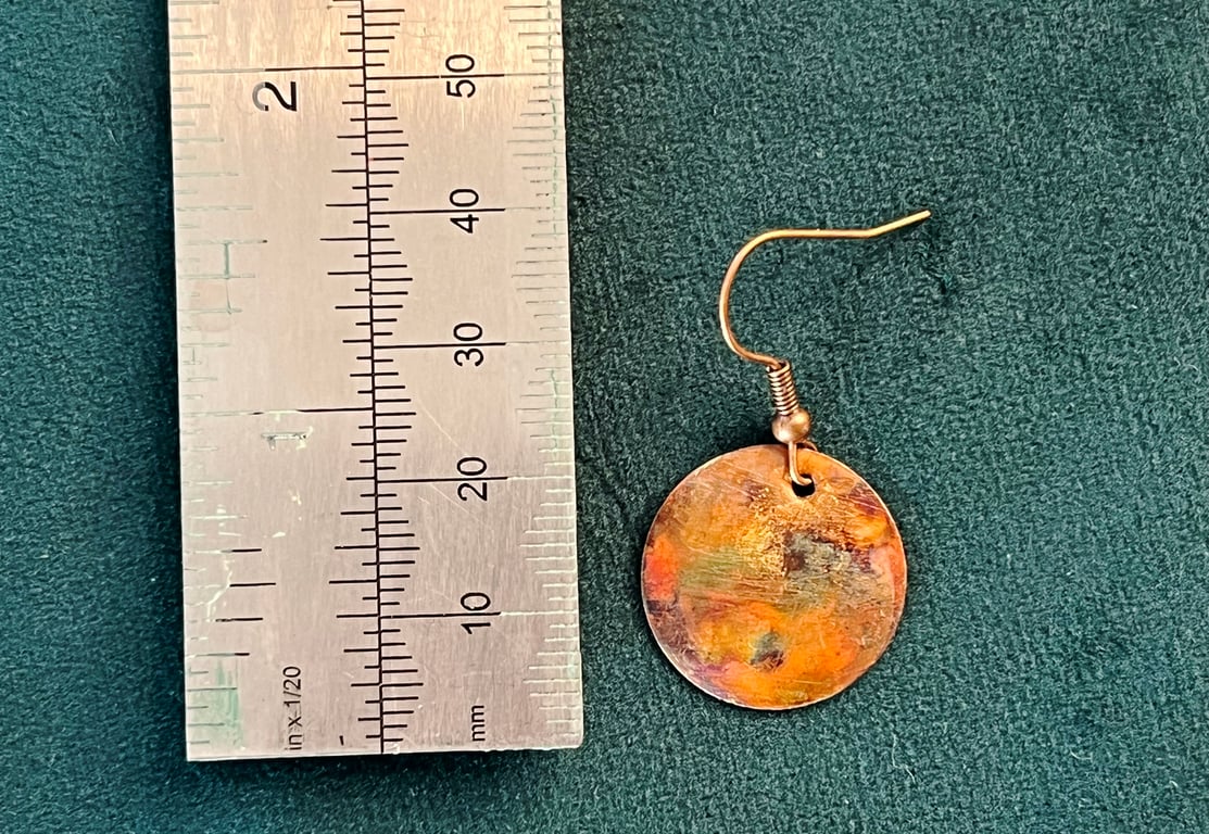 Burnished copper earrings