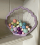 Pretty Nursery fibre wall art hanging clam shell marino ball filled shape  - Image 3