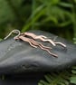 Hammered Copper Zigzag Dangle Earrings - Image 2