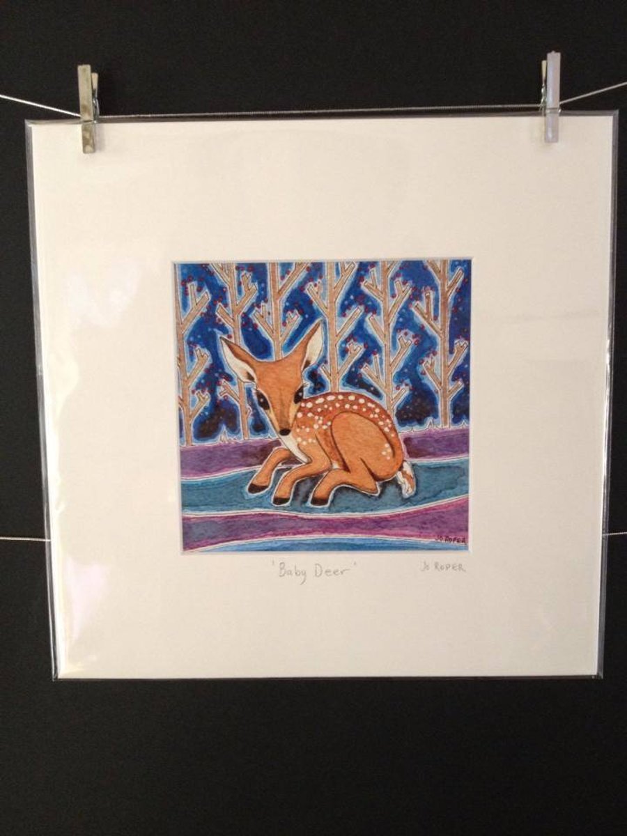FOR KIM ONLY Baby Deer Mounted and Signed archi... - Folksy