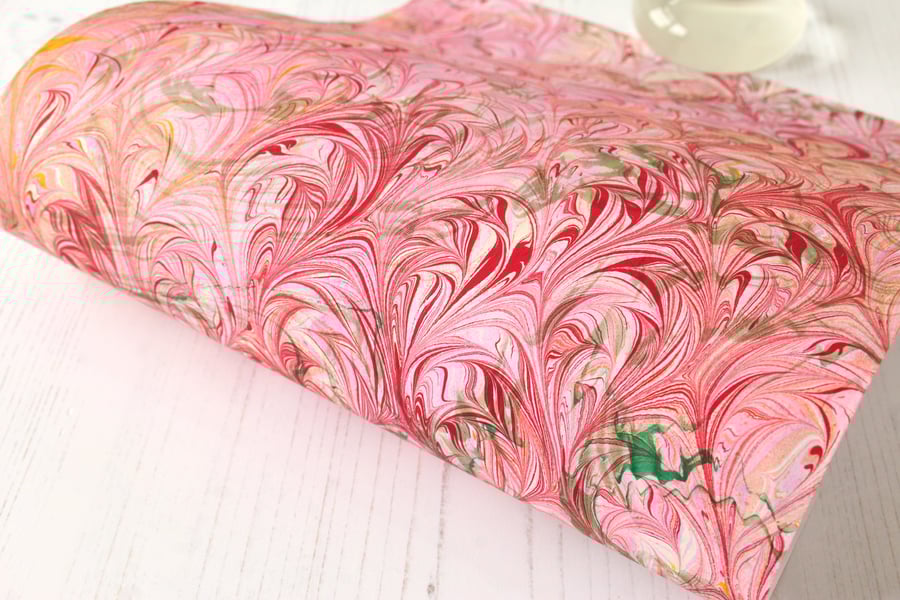 A4 Marbled paper sheet double marbled tornado pattern 