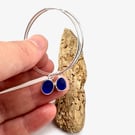 Blue Sea Glass Statement Hoop Earrings